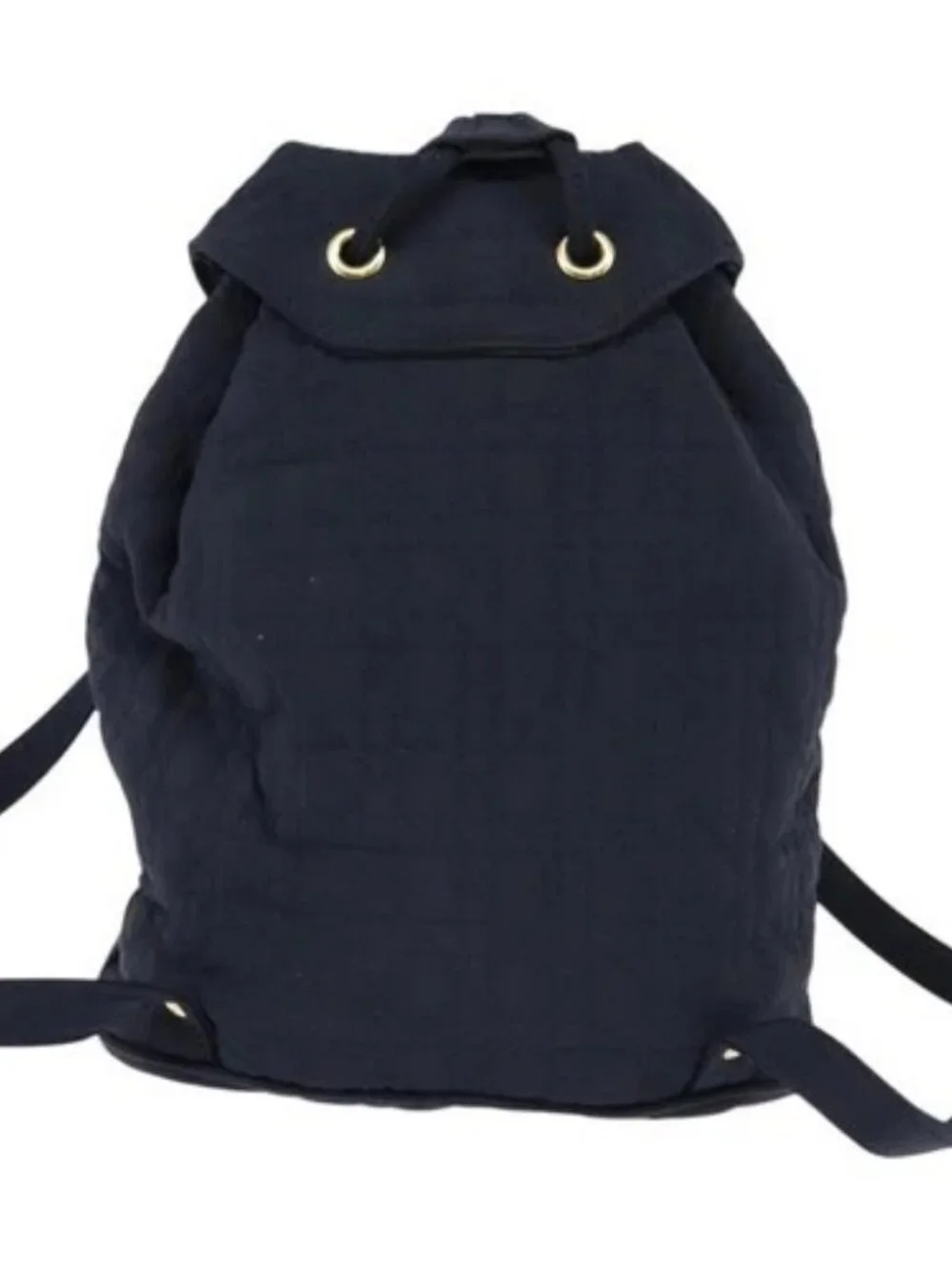 Christian Dior Canage Backpack Nylon Navy Gold Auth 146576